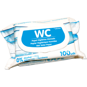 Papel higienico desechable humedo wc 100ud